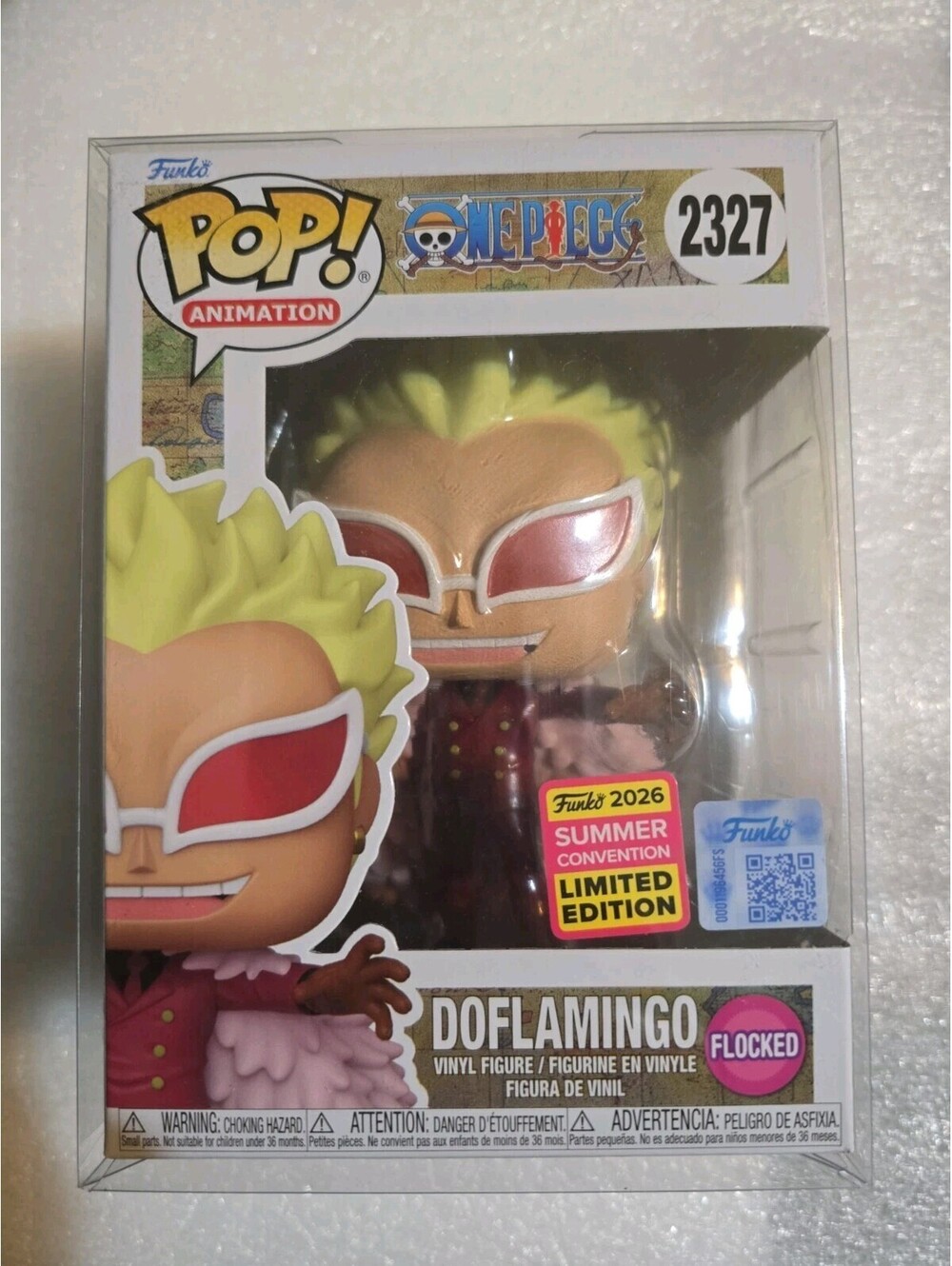 Funko Pop! Vinyl ANIMATION One Piece 2327 Doflamingo (Flocked) 2026 SDCC MINT
